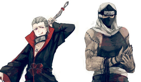 Naruto ship art by Minase Mmakina, showing Kakuzu and Hidan posed together