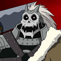 A profile picture displaying Barry the Chopper from Fullmetal Alchemist: Brotherhood. He appears as a metal suit with a skull mask, carrying an enormous butcher's knife as a sword.