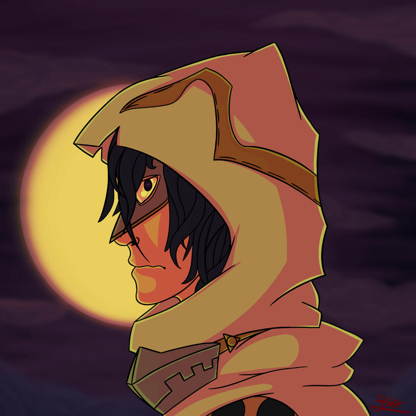 This image is a cell shaded headshot of Suneater from the anime My Hero Academia.